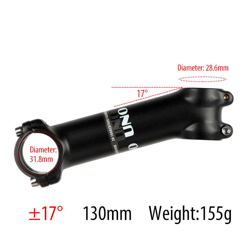 UNO Bike attacco manubrio bicicletta 1-1/2 "1/4mm Riser manubrio per BMX MTB Road Bike 7/ 17/ 35 gradi da 60mm a 31.8mm lega di alluminio: 17 Degree 130mm