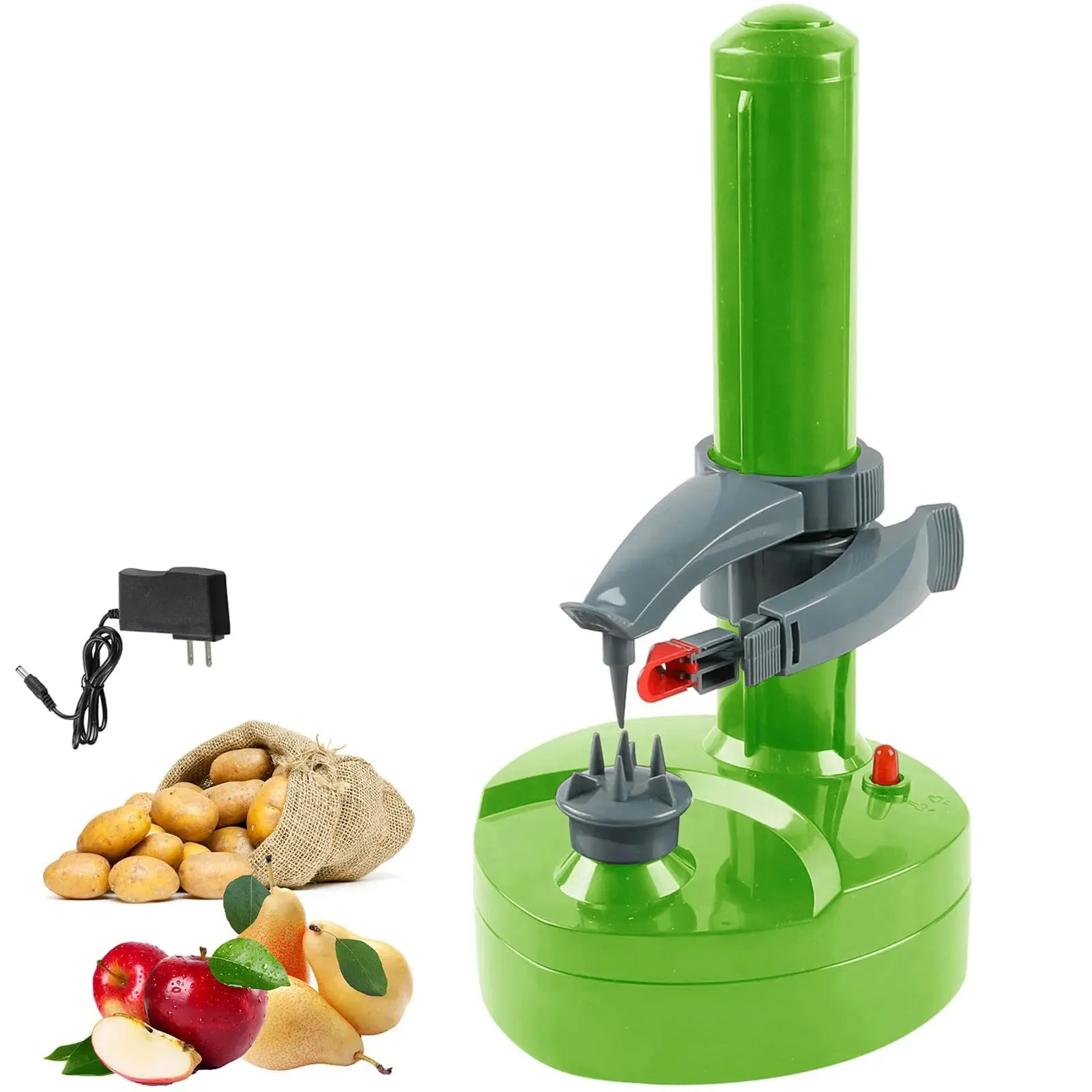 Elektrische Aardappelschilers Automatische Roterende Appelschiller Aardappelschilmachine Automatische Fruitgroenten Keukenschilgereedschap: green / Verenigd Koninkrijk