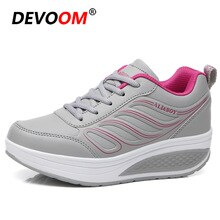 Swing Toning Shoes Women weight loss Platform Fitness Shoes Ladies Leather Sport Platform Wedge Slimming Shoes Sneakers Women