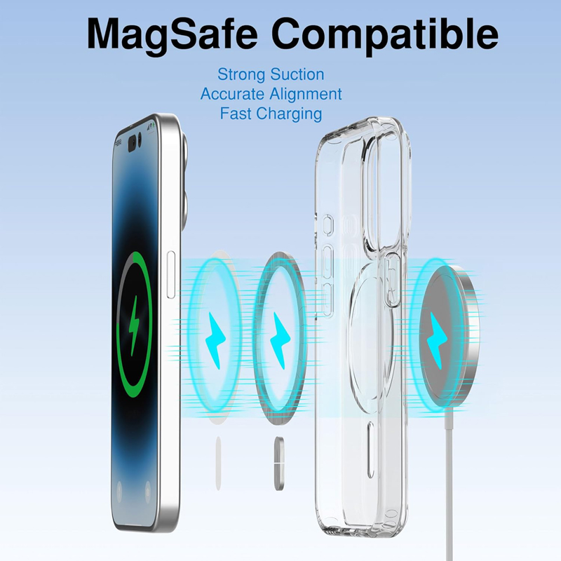 Funda Magnetic Clear Case For APPLE iPhone 16 15 14 13 12 Pro Max Plus 16e 17 Air Mini Wireless Charging Compatible With Magsafe