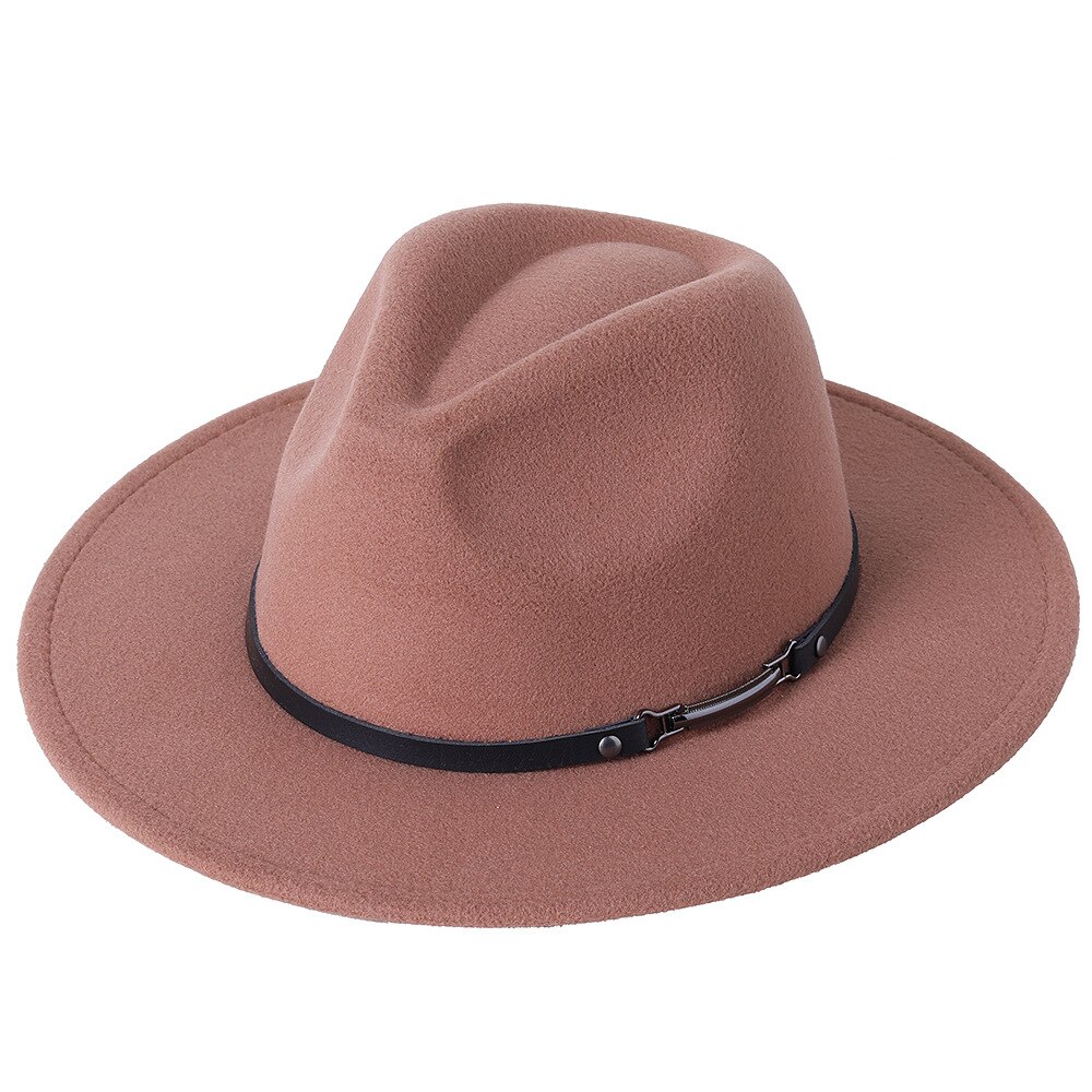 Brzoskwiniowe serce kapelusz Fedora damski łańcuszek duży kapelusz jesienno-zimowy Unisex kościół Panama kapelusz nowy Jazz filcowy kapelusz hurtowo: 05