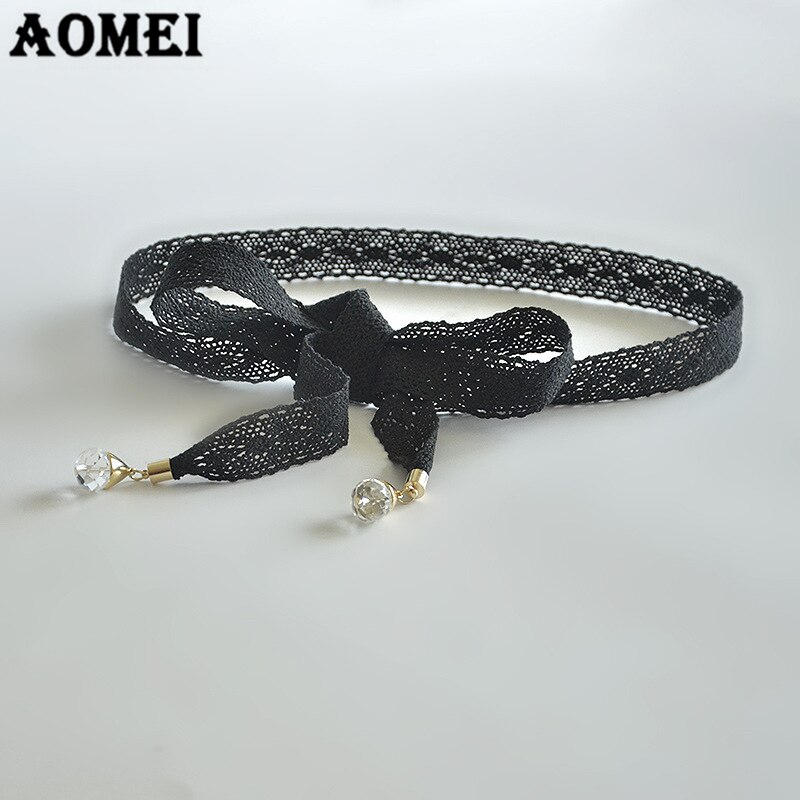 Cinturón de cintura de encaje blanco y negro para mujer, con cuentas de perlas y acrílico para vestido de , cinturón de cadena para mujer