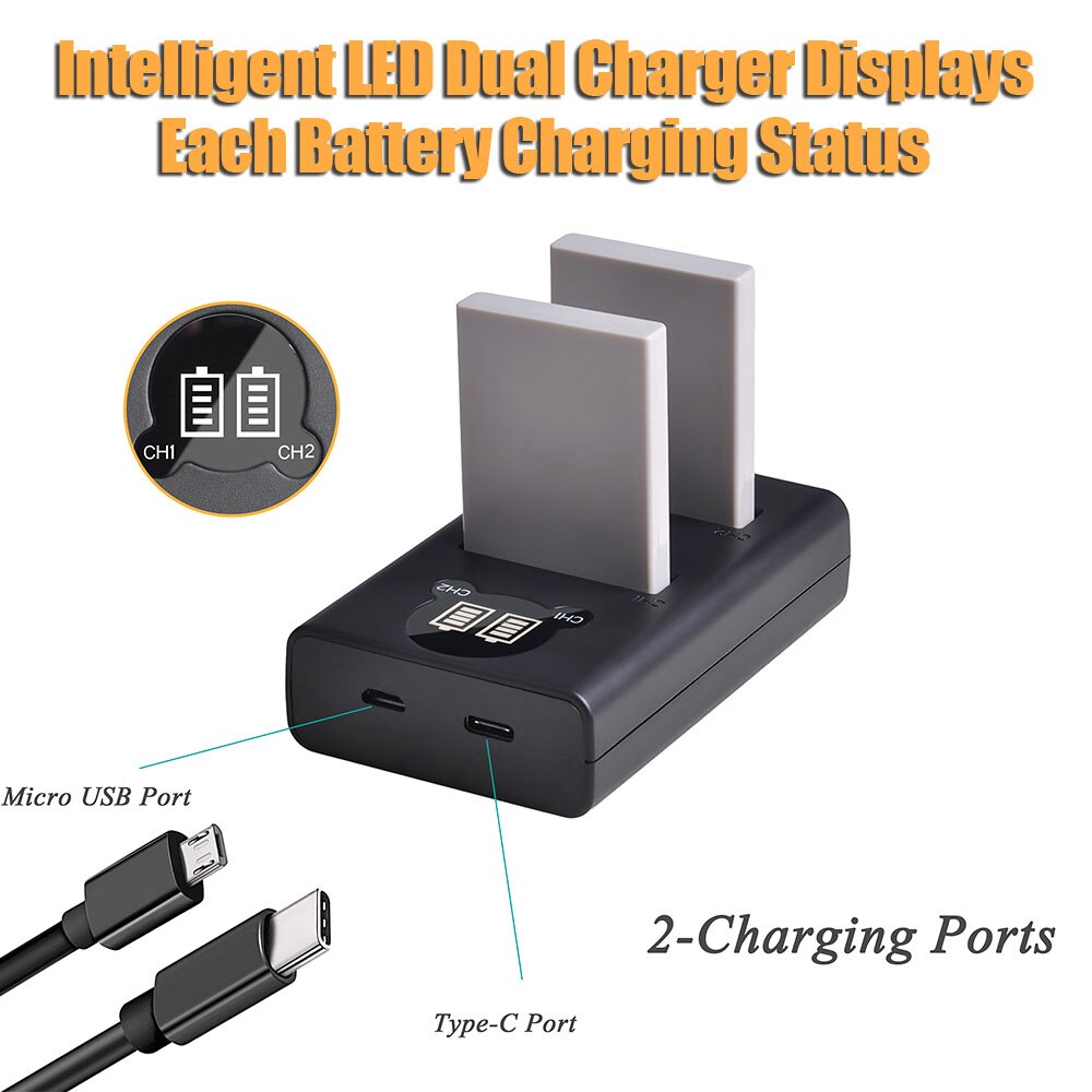 4 Pcs EN-EL5 ENEL5 Battery & LED Dual USB Charger for Nikon Coolpix P530 P520 P510 P100 P500 P5000 P5100 P6000 3700 4200 Camera.
