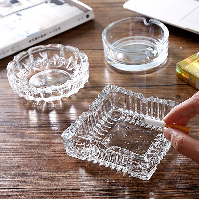 Household crystal glass ashtray personality trend bedroom living room small large ktv bar ashtray WJ605