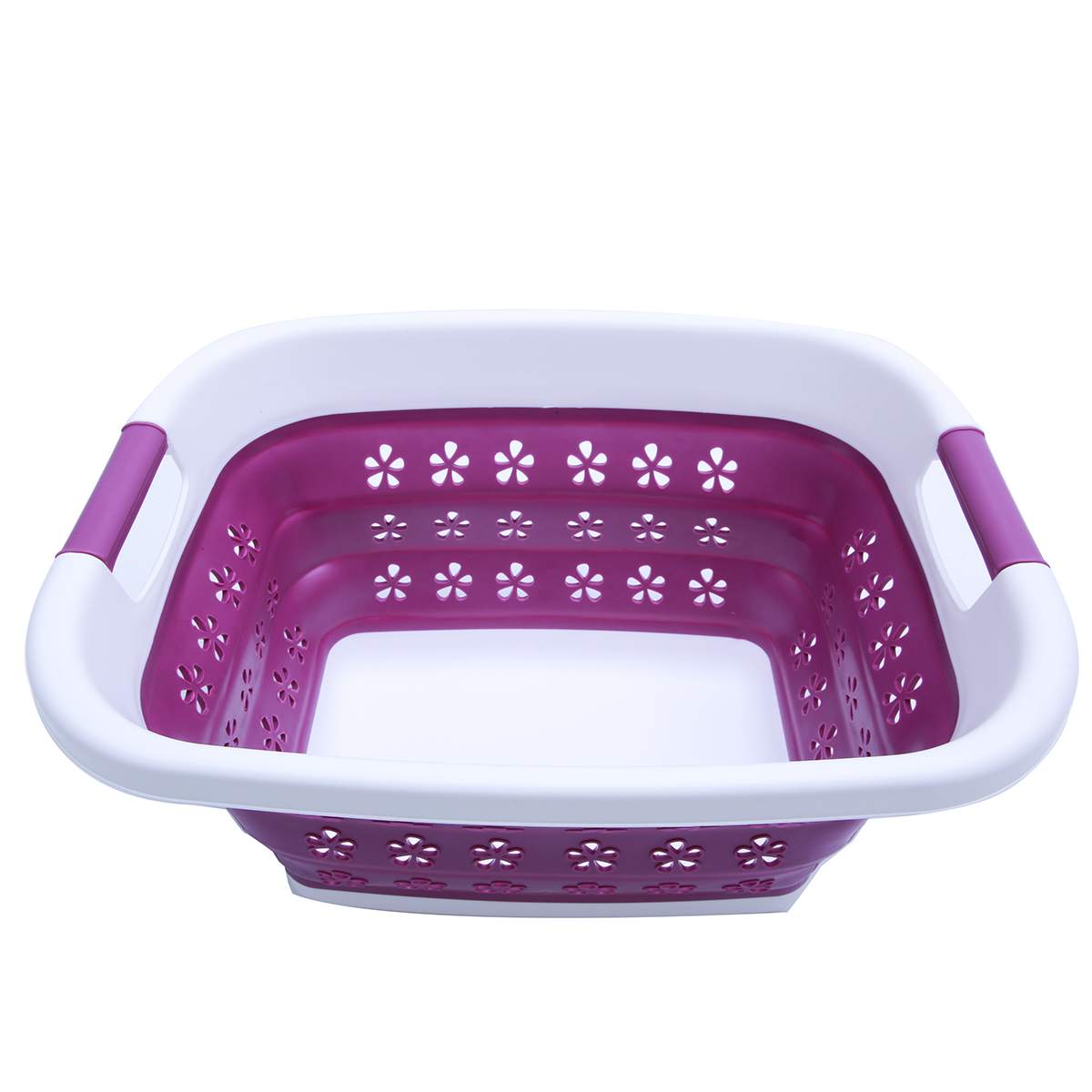 Foldable Purple Storage Dirty Clothing Baskets Large Collapsible Laundry Basket Silicone Wash Clothes Fruits Bin Space Saving