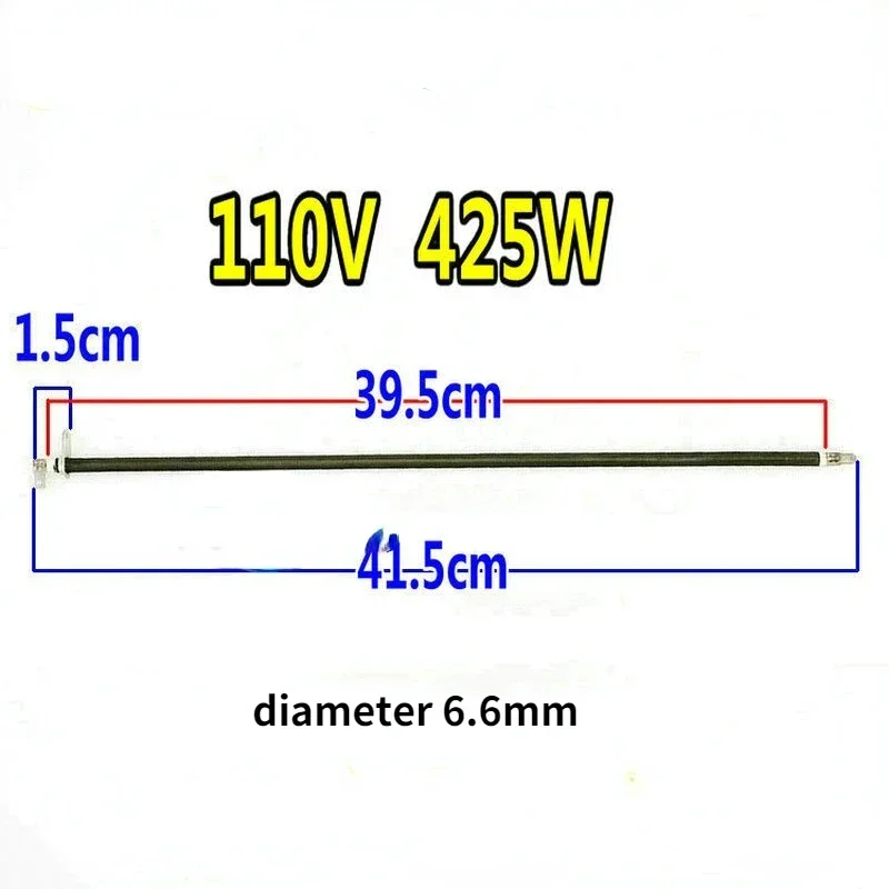 1 unidad de repuesto de elemento calefactor de horno eléctrico de acero inoxidable 110V 300W-425W para piezas de reparación de tubo calefactor de horno eléctrico: Verde