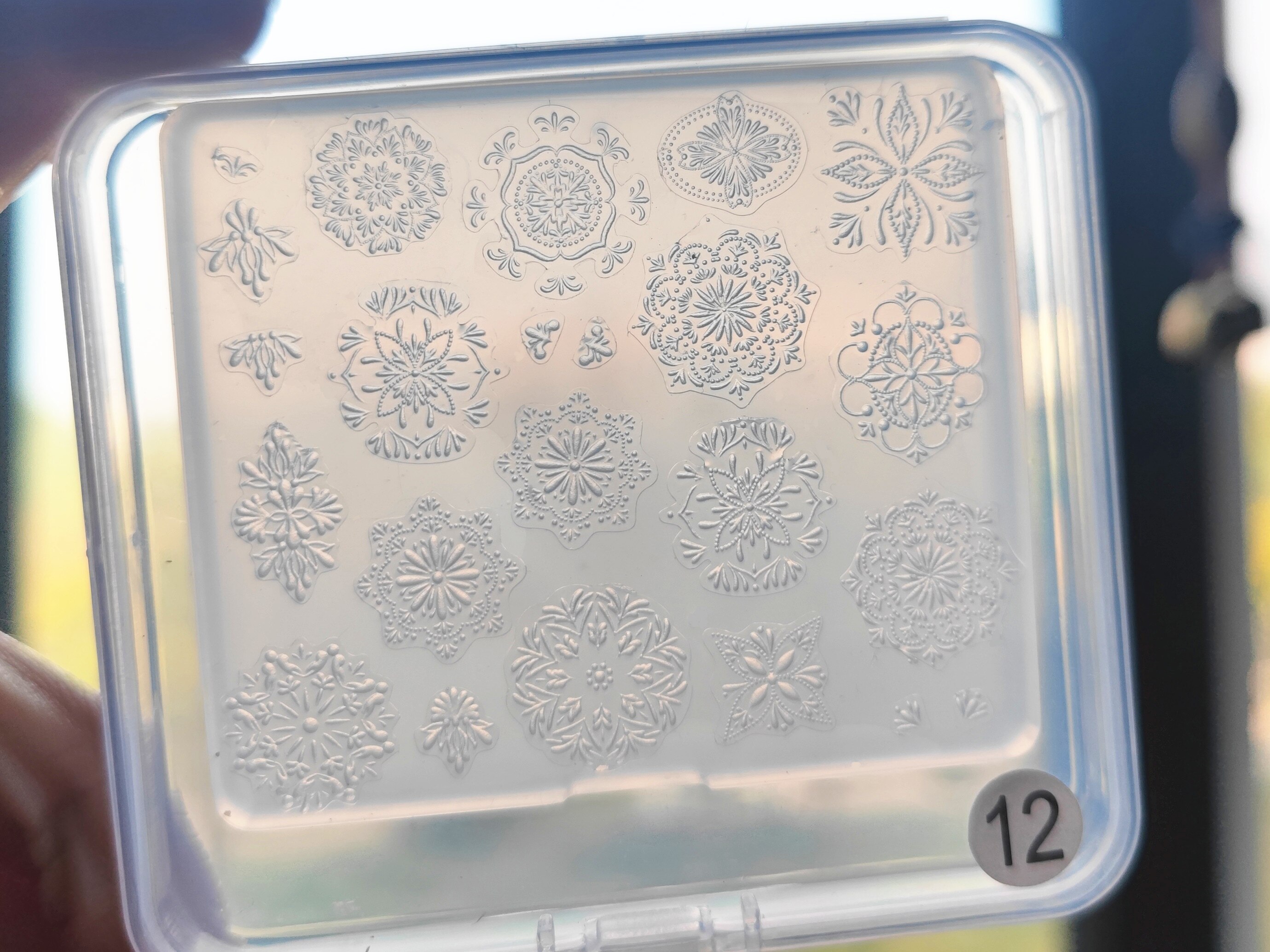 1pc ulga 3D akrylowe formy Totem silikonowe paznokci dekoracje artystyczne koronki paznokcie DIY skrzydło szablony Nail Art Rose Nails Mold: 12
