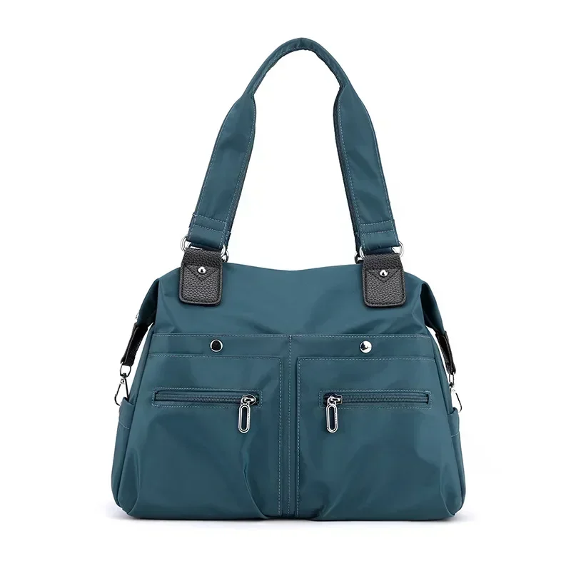 Tote taske håndtaske skuldertaske til kvinder nylon vandtæt stor kapacitet shopping crossbody taske dame messenger tasker håndtasker: Himmelblå