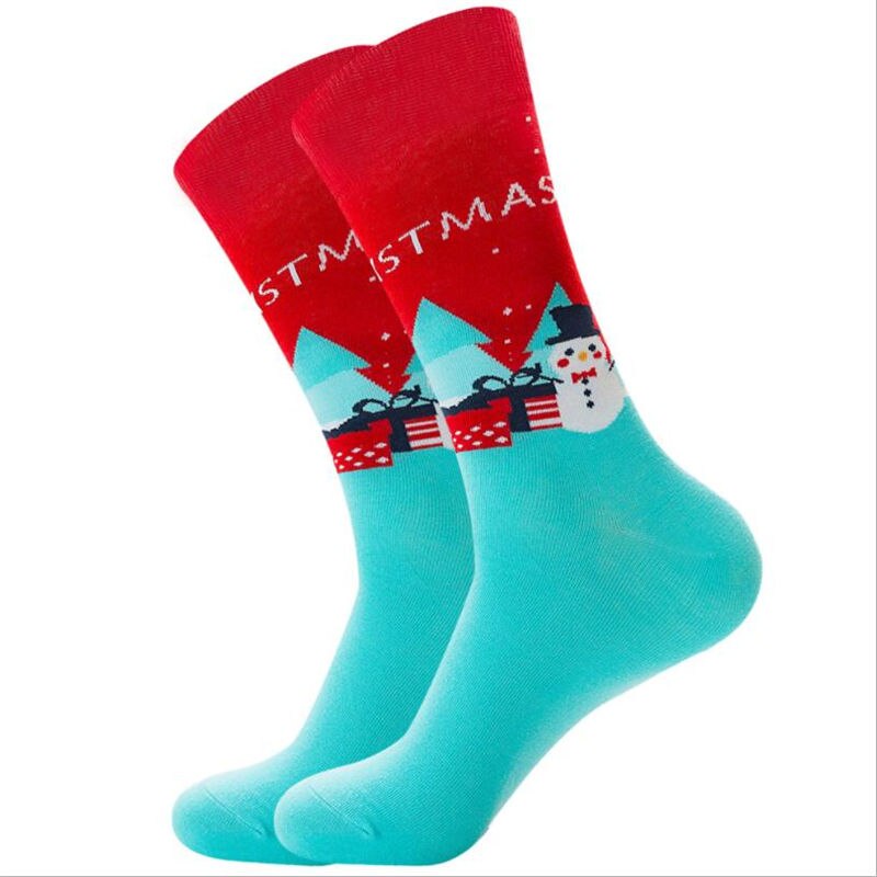 1 paar herren socken Baumwolle socken weihnachten und männer herbst Winter neue jahr Weihnachten baum schnee elch socken froh Mitte socken: 5