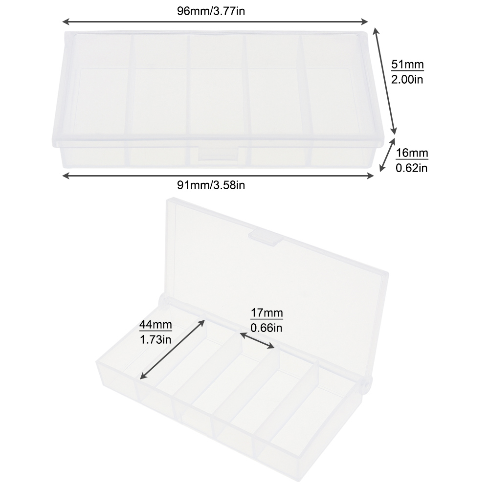 5 Grid Transparante Pp Vissen Box Lokken Lood Haken Connector Case Collection Gereedschap