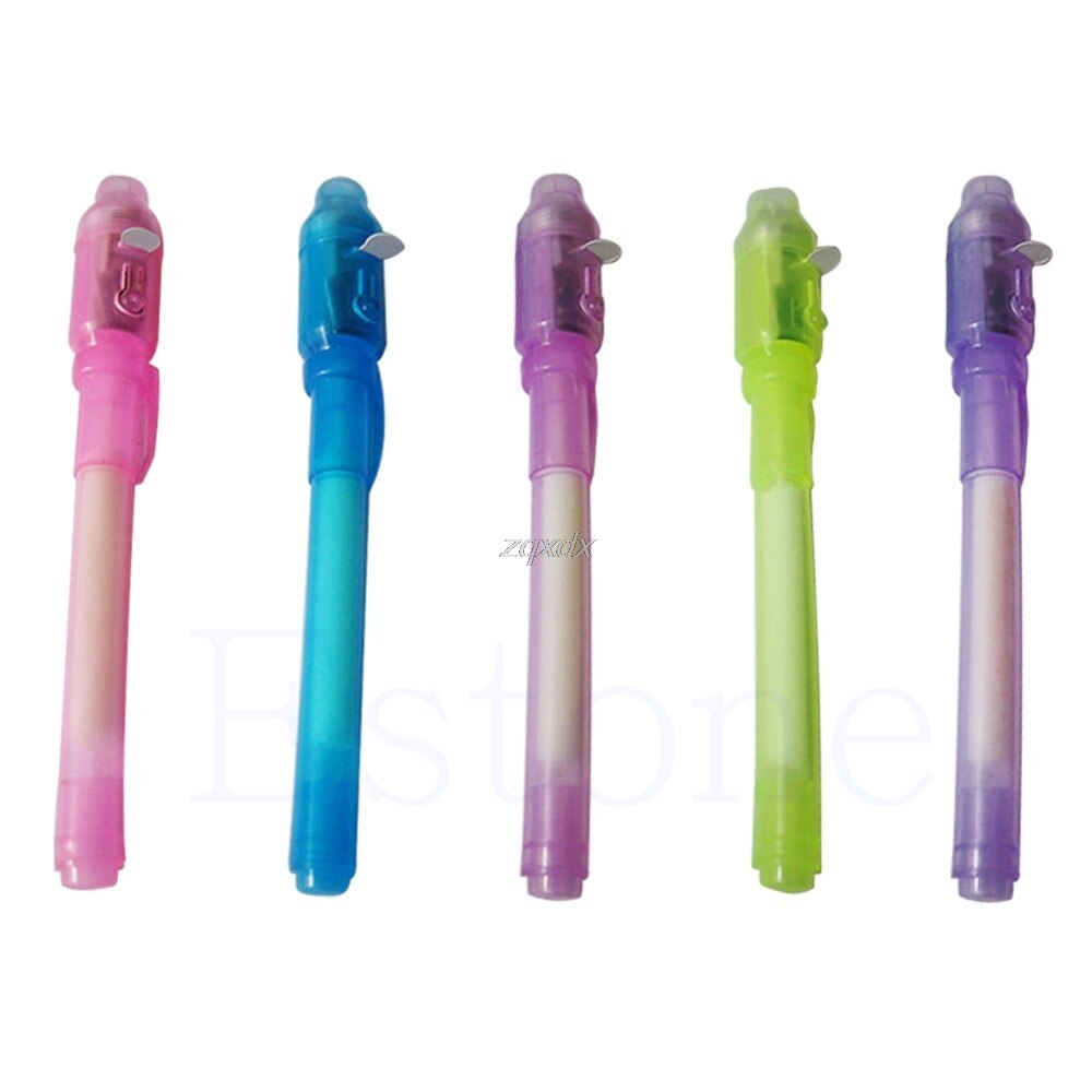 Caneta criativa 2 em 1 uv, caneta fluorescente de tinta invisível, caneta mágica secreta, drop shipping