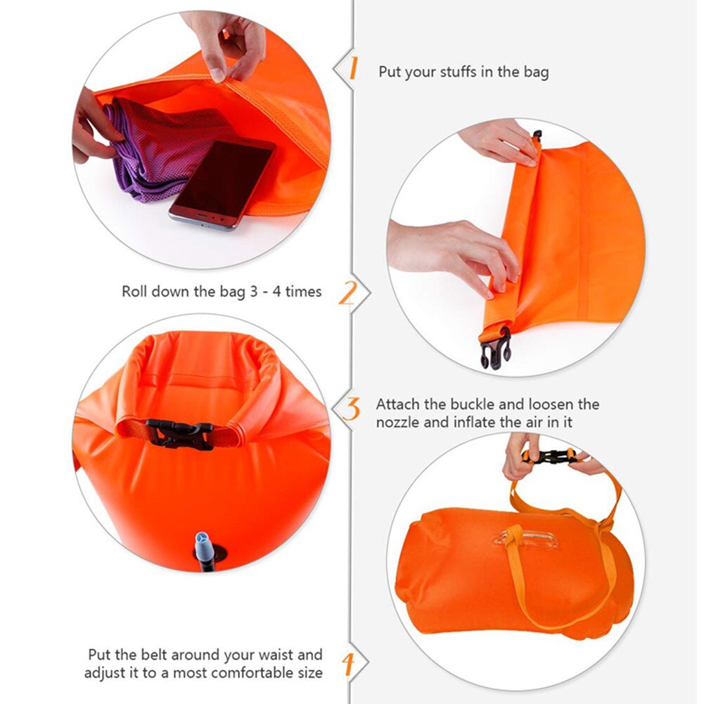 Swim Float Premium Waterdichte Opblaasbare Dry Bag Zwemmen Boei Voor Open Water Zwemmers In Voorraad