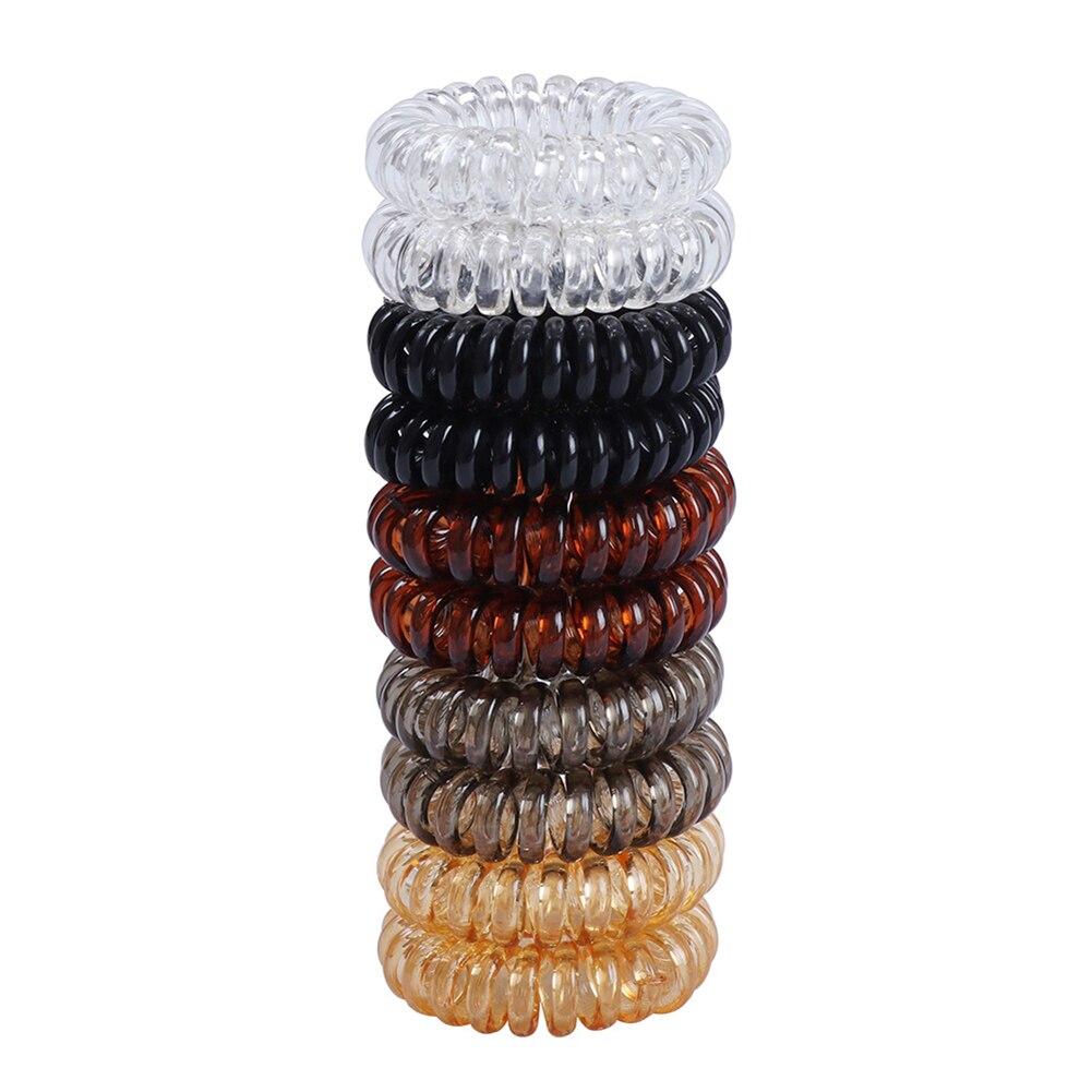 Bandeau élastique transparent pour cheveux, 1 pièce, pour femmes, en spirale, corde de téléphone, accessoires pour cheveux