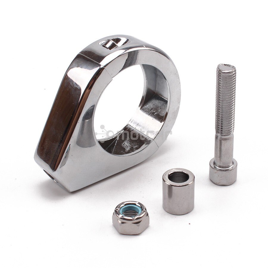 2x Chrome Motorcycle Turn Signal Bracket 39mm Front Fork Relocation Clamps Mount Indicator For Harley Davidson