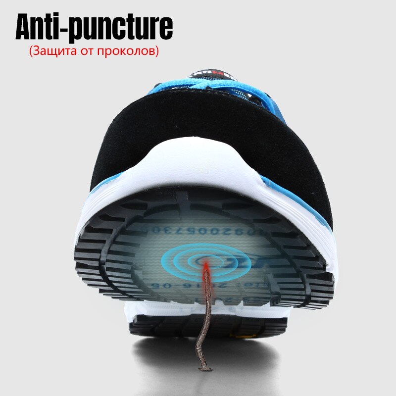 LARNMERN Men's Work Shoes Steel Toe Safety Shoes Comfortable Lightweight Anti-smashing Non-slip Construction Protective Footwear