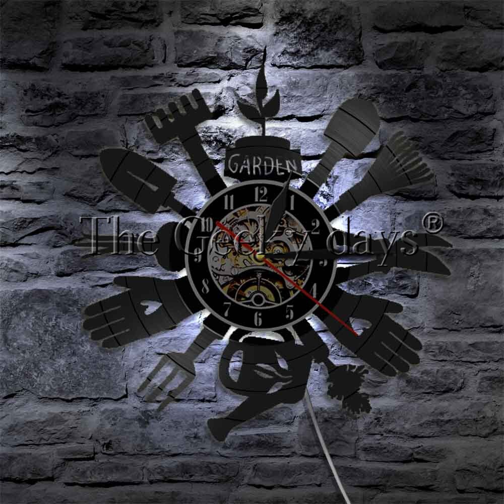 1 pieza de herramientas de jardín, reloj de pared , lámpara de pared LED Retro para decoración de pared, lámpara de pared para cabecera, herramientas de plantación, para jardineros