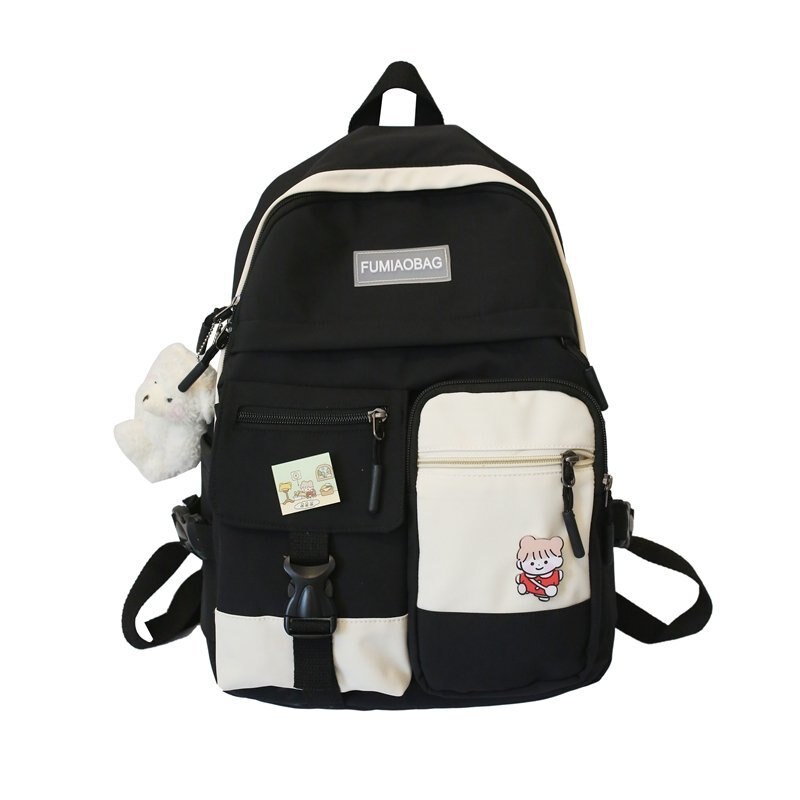 JOYPESSIE moda kobieta kobiety jak plecak dla nastolatki Kawaii plecak podróżny wodoodporny nylon prosty plecak szkolny Mochilas: czarny FM8120