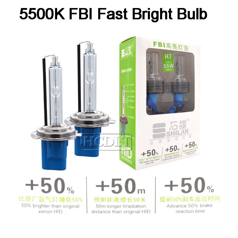 HCDLT 35W 55W xenón H7 H1 H3 H11 HB3 HB4 D2H bombilla HID 5500K para coche faro brillante y rápido Canbus DLT Hylux Xenon HID Kit lastre