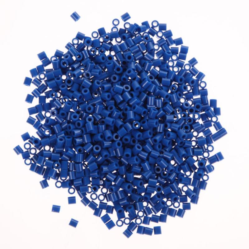 1000 pièces 5mm EVA Hama/Perler perles jouet bricolage fabrication artisanale fusible perle multicolore enfants amusement artisanat jouets: Bleu