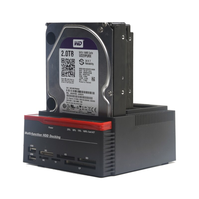 All In 1 USB 3.0 To SATA IDE External High Speed Hard Drive Card Reader Multifunctional HDD Dock Base UK/US/EU Plug