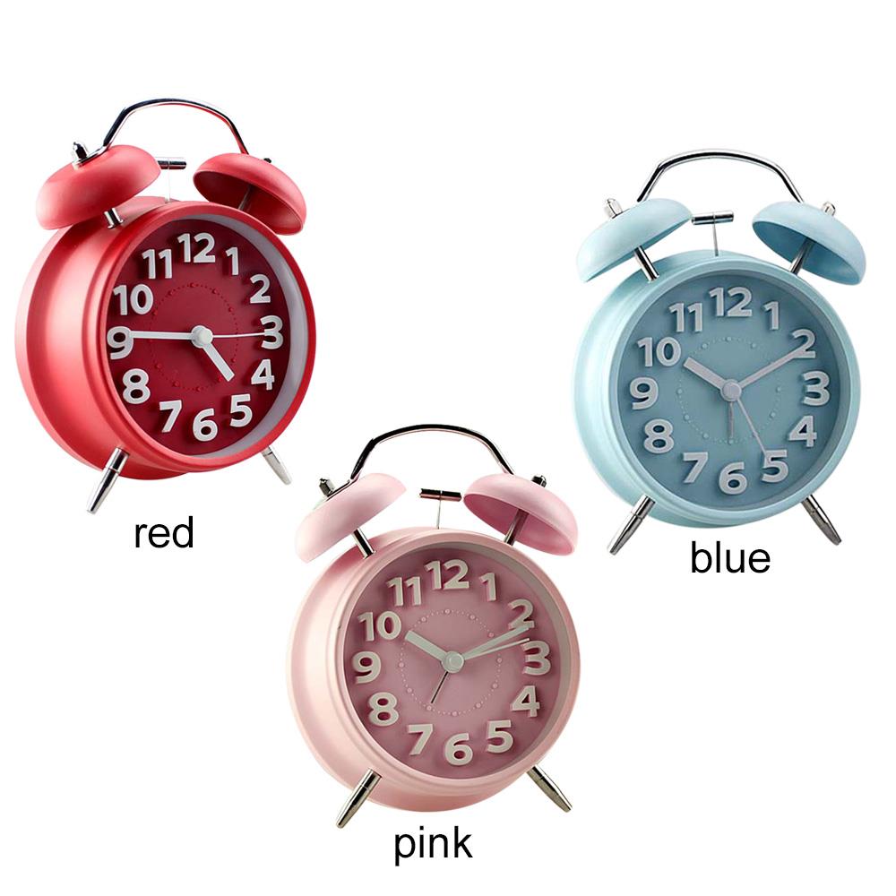 Double Bell Metal Alarm Clock Silent Alarm Clock Home Decor Livingroom Digital Display Classic Timer Desktop