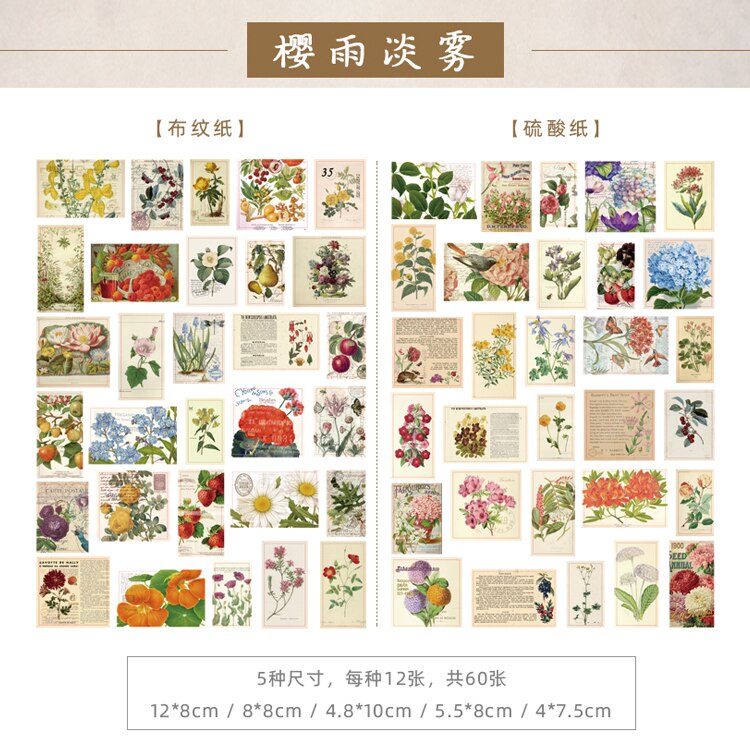 Vanyi 60 stk 8 design skumring morgenlys blomst digital scrapbooking lage kort journalføringe prosjekt gjør-det-selv dekorasjon med kort: G