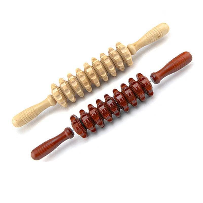 Holz Yoga Massage Rolle Bar taille halswirbelsäule zurück schulter beine holz Meridian Fitness Massagegerät handheld hause