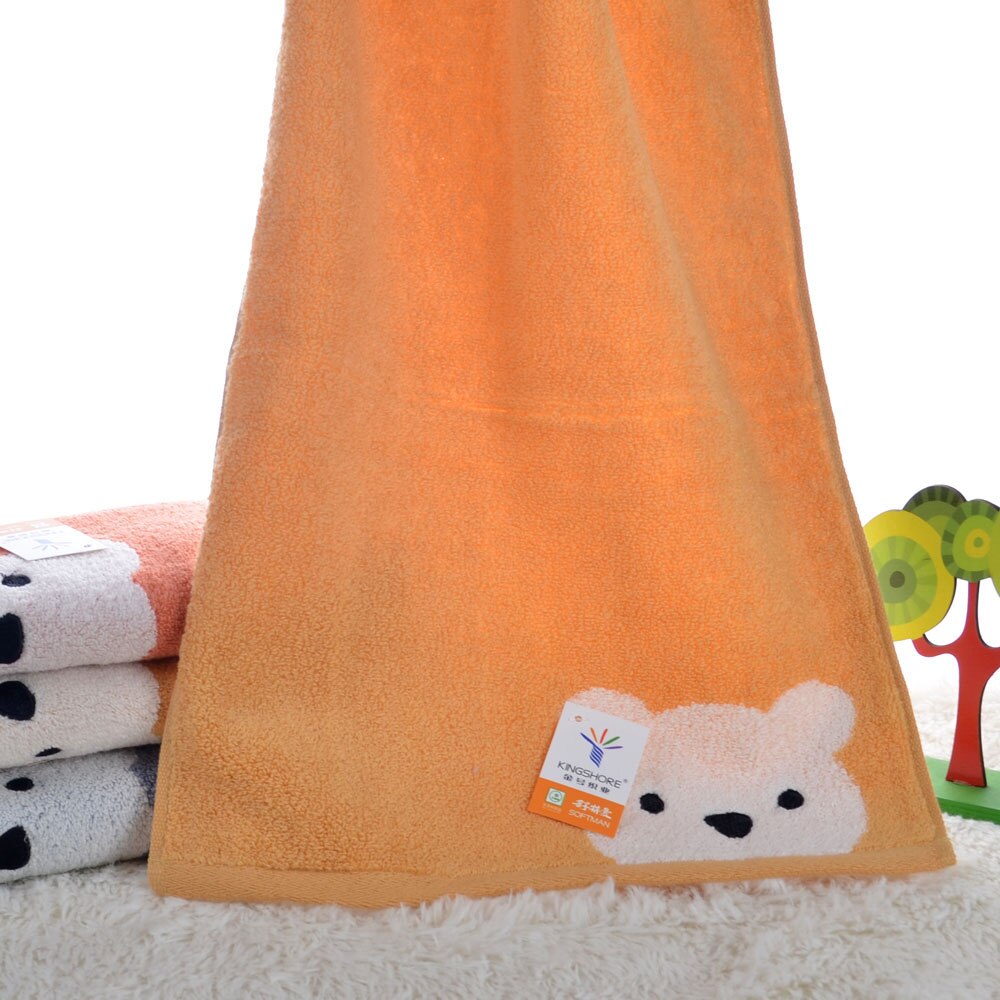 100%  serviettes en coton dessin animé ours modélisation sans torsion artisanat spécial doux et confortable bonne imbibition d'eau: Jaune