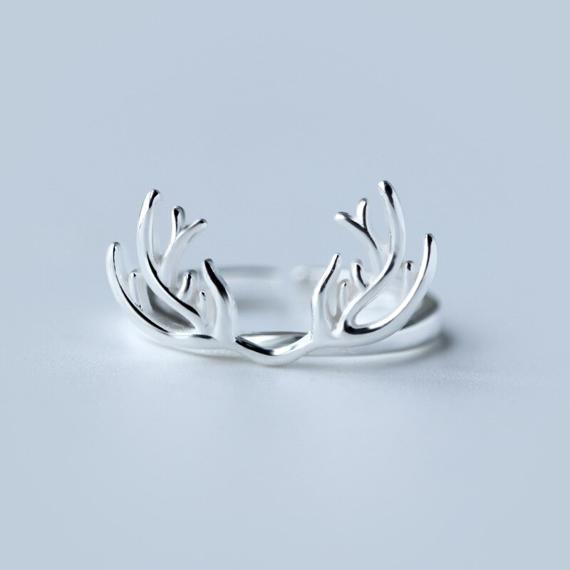 Silber Farbe Deer Antlers Ringe für Frauen Einstellbare Größe Ringe Hochzeit Schmuck joyas de plata