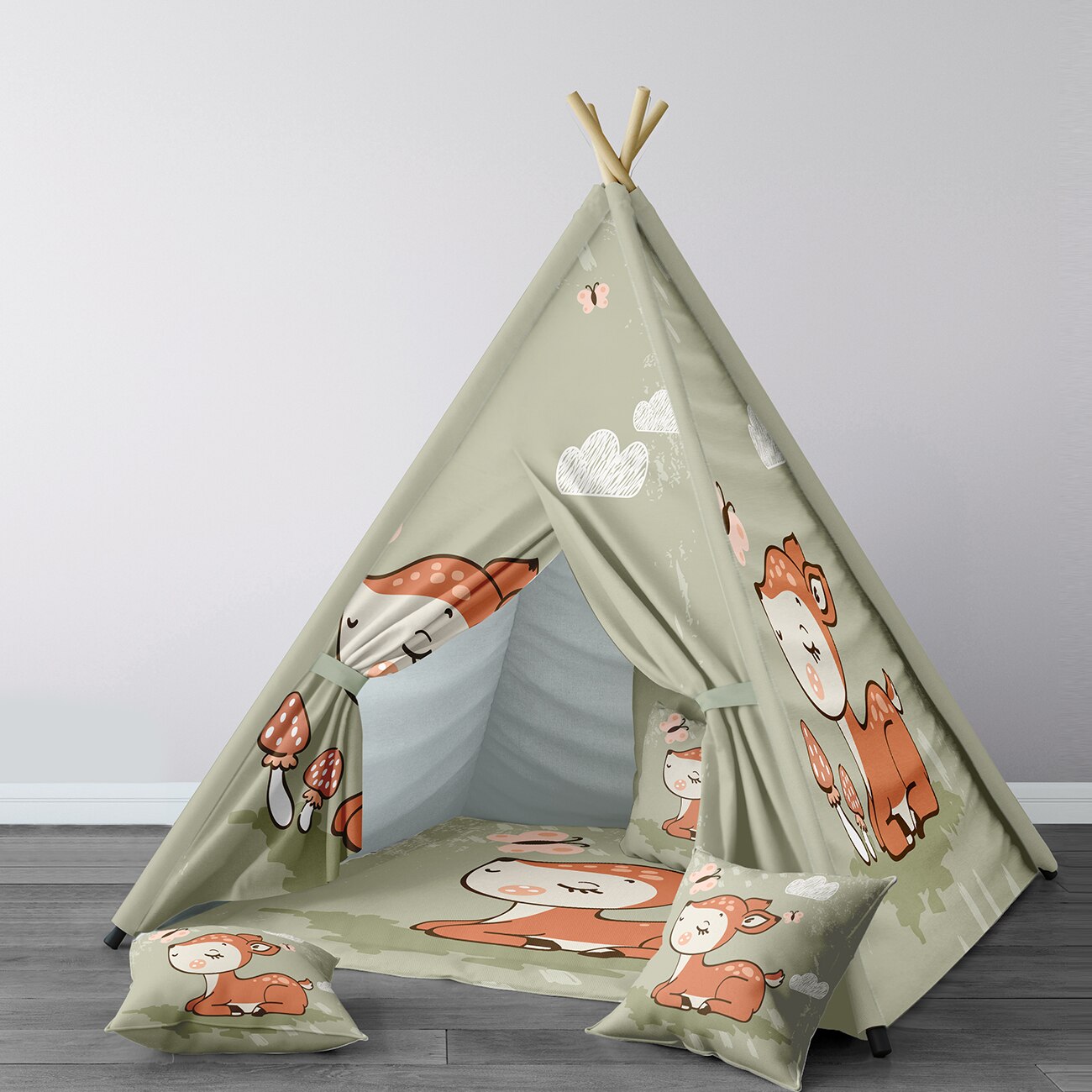 Spelen Tent Voor Kinderen Wigwam Draagbare Indoor Speeltuin Tenten Kinderen Slaapkamers, Wilde En Gelukkig Gazelle Model 186
