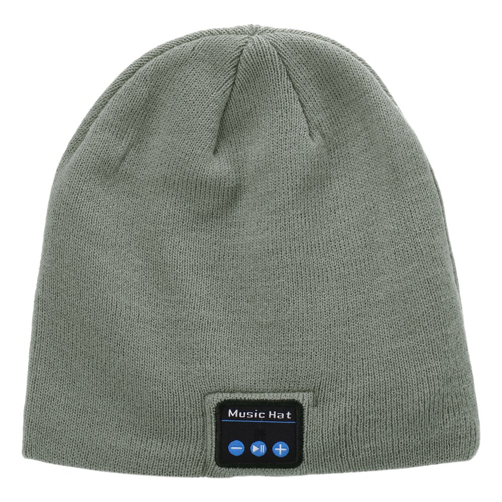 Bluetooth beanie hat kvinder mænd trådløs musik hat vinter hat til udendørs sport vandreture camping løb: Grå