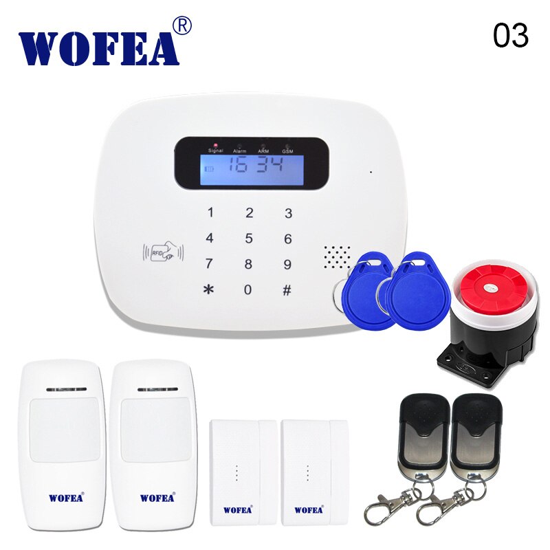 WOFEA LCD PIR Sensor GSM automático dial casa Oficina ladrón intruso GSM sistema de alarma compatible con Android y aplicación IOS Control: Set03 / Español