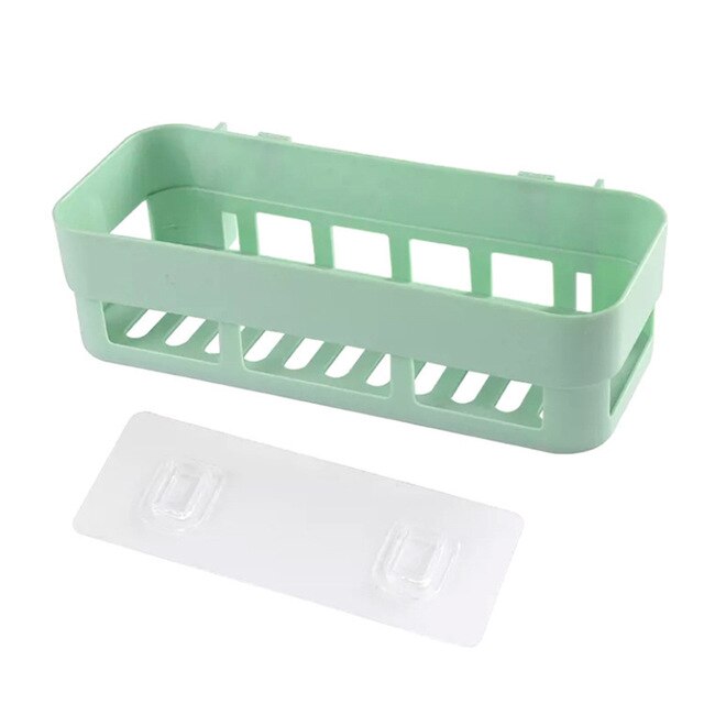 Shower Caddy Wall-Mounted Bathroom Storage Shower Organizer Self-Adhesive Bathroom Shelf: green