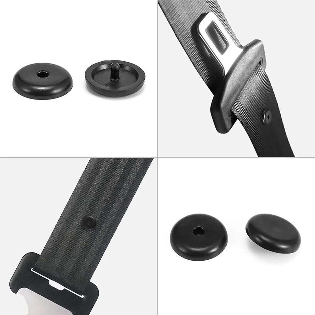 8x botão de cinto de segurança do carro fivela parar universal ajuste rolha kit preto cinto de segurança do carro rolha fivela anti-deslizamento botão retentor