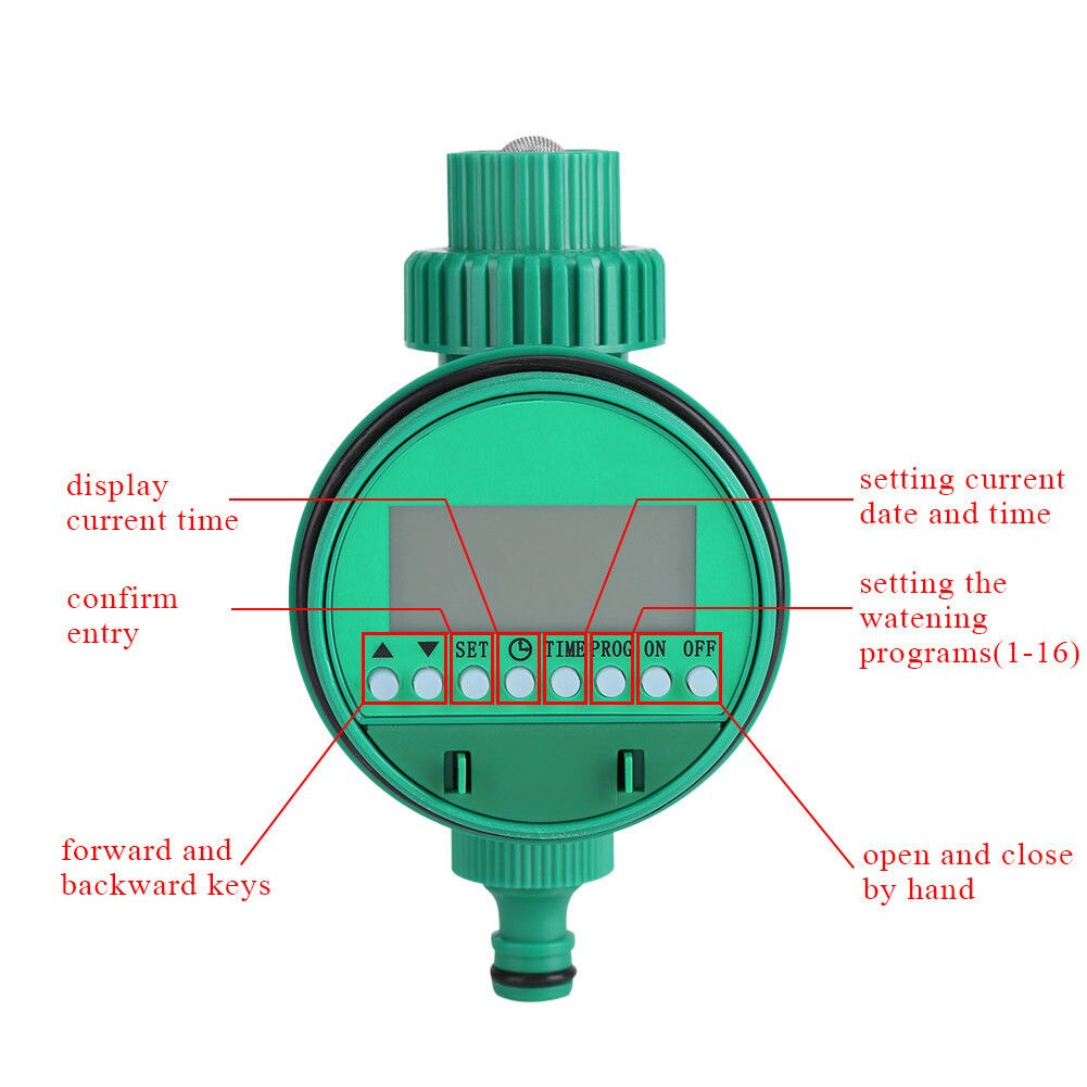 Portable Tap Automatic ABS LCD Displays Digital Water Timer Irrigation Controller Green Garden