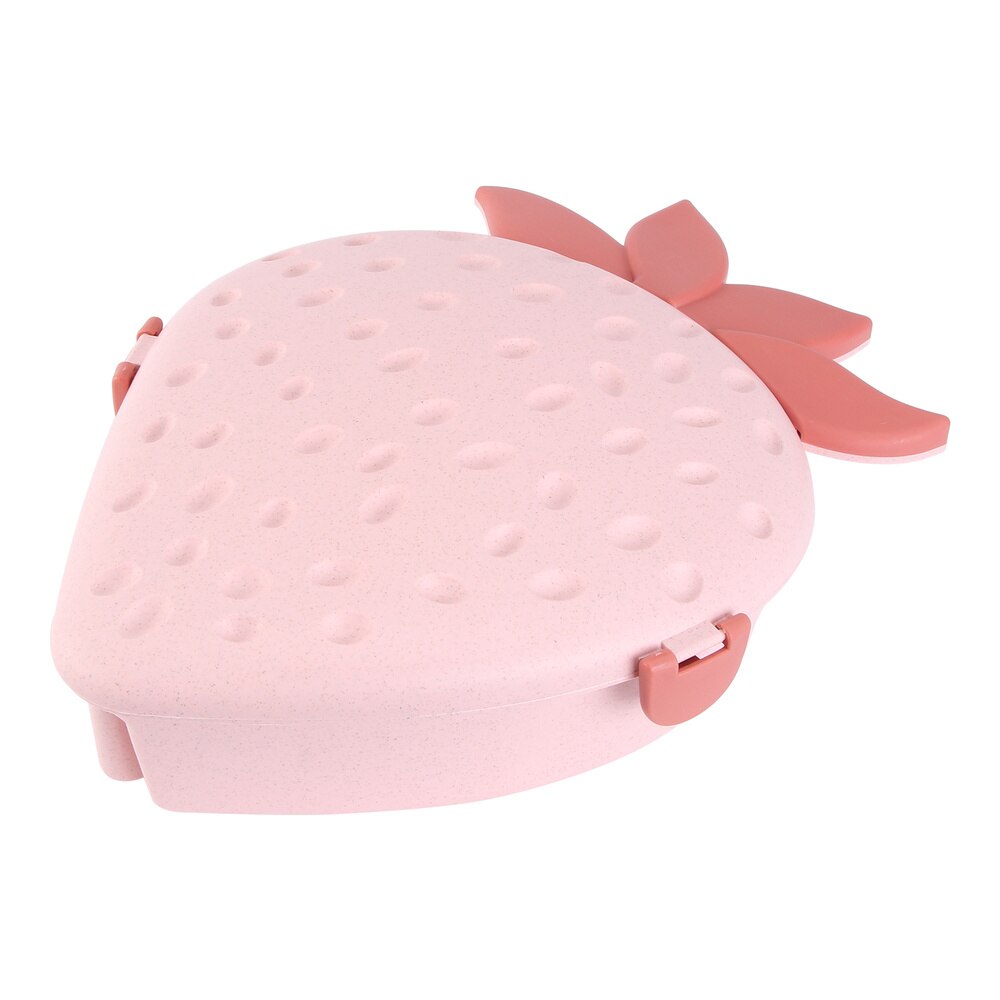 Tarwe Stro Fruit Verdeeld Plaat Aardbei Gedroogd Fruit Snack Tray Noten Snoep Opbergdoos Met Deksel): Pink