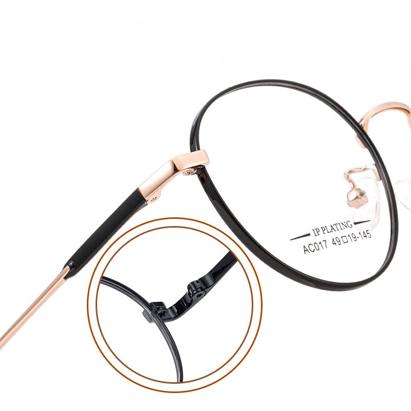 KatKani Titanium Alloy Two-tone Spectacle Frame Retro Round Men and Women Myopia Optics Prescription Eyeglasses Frame AC017