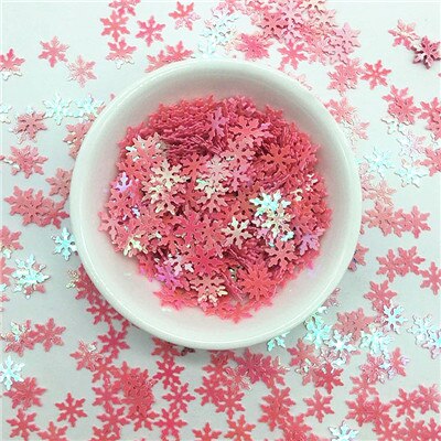 10mm snefnug pailletter håndværk blanding macarons farver blomst pailletter pailletter julefest dekoration diy håndlavet tilbehør 10g: Ab mørk lyserød