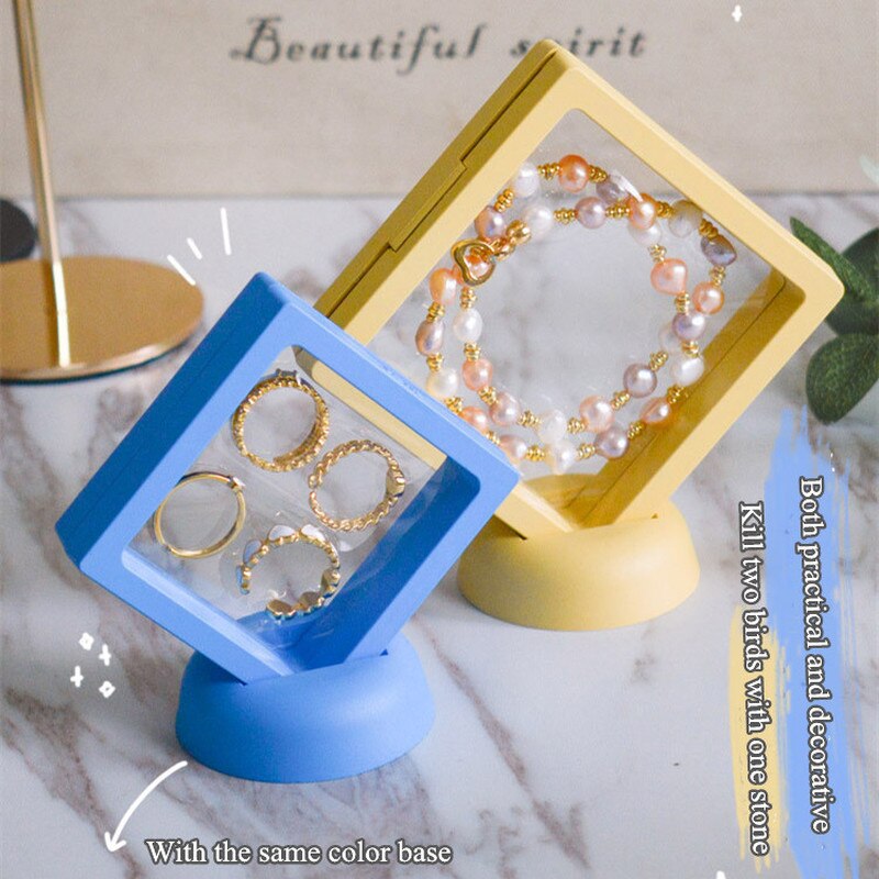 Picture Frame Jewelry Bracelet Packaging Box Colorful 3D Floating Shadow Display Film Suspensiony Storage Transparent Box