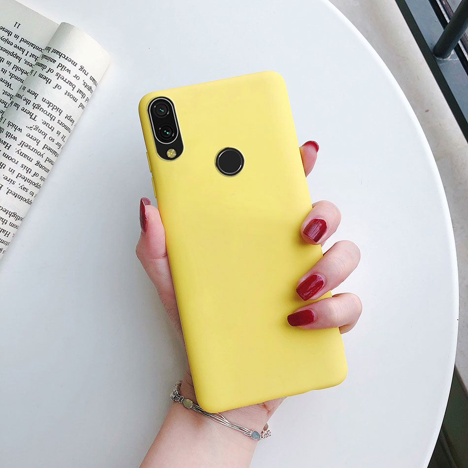 Case Voor Xiaomi Redmi Note 7 Case Volledige Bescherming Siliconen Matte Telefoon Gevallen voor Xiaomi Redmi 7 Note 7 7s Note7Pro Back Cover: Katoenen stof / YELLOW