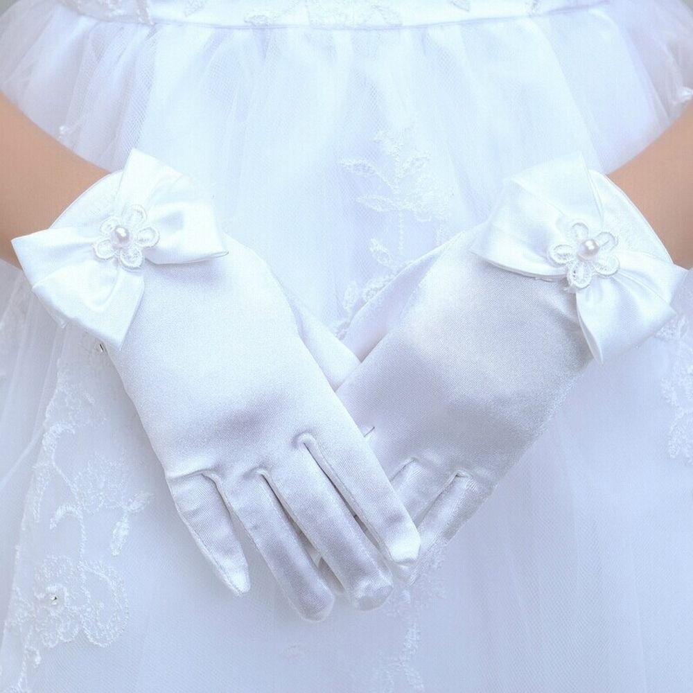 Guantes sin dedos para mujer, accesorios de comunión, 1 par