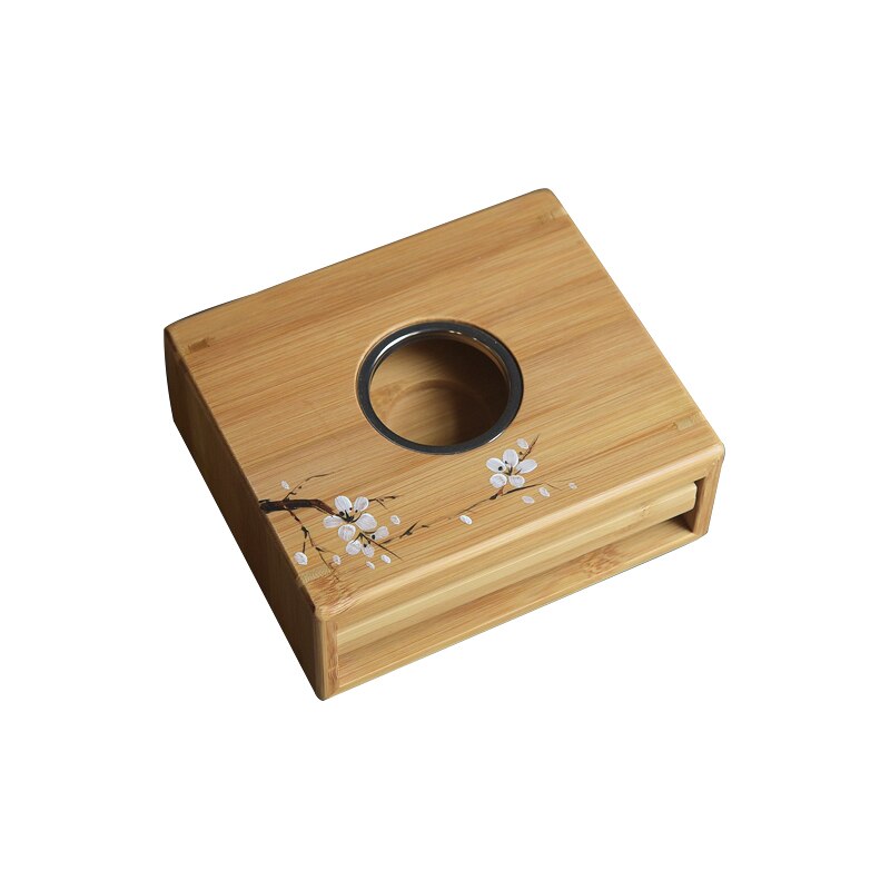 TANGPIN natuurlijke bamboe thee fire kachel handgeschilderd plum blossom koffie thee kandelaars theeceremonie sets