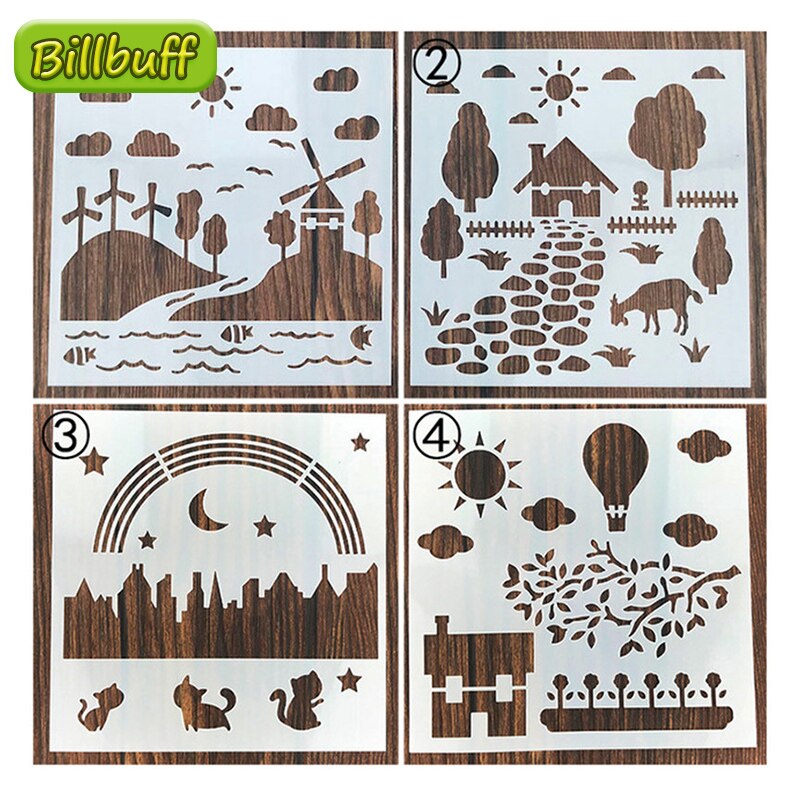 DIY Children Painting Cartoon Farm Animal Deer Template Pattern Stencils Suit Kids Painting Early Childrens Merry Christmas