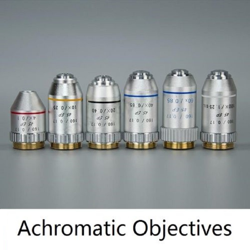 4X/10X/20X/40X/60X/100X Semi-plan Achromatic Objective Lens 195 mm Conjugate Distance for Biological Microscope 160/0.17 45EP