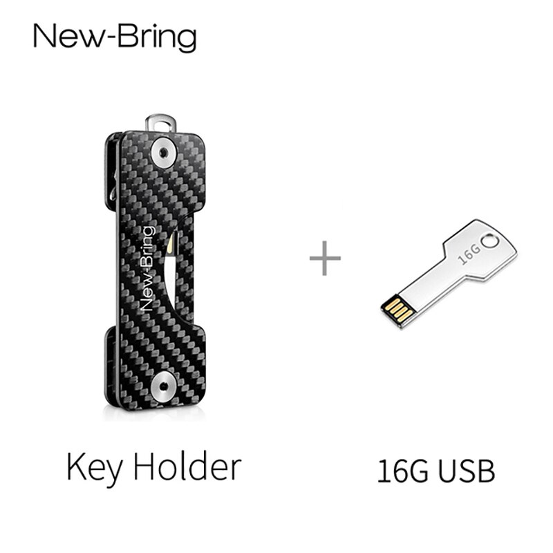 NewBring – porte-clé intelligent G2 en Fiber de carbone, porte-clé de voiture, collecteur d&#39;anneau, organisateur de clé de poche EDC intelligent: Key Holder with U