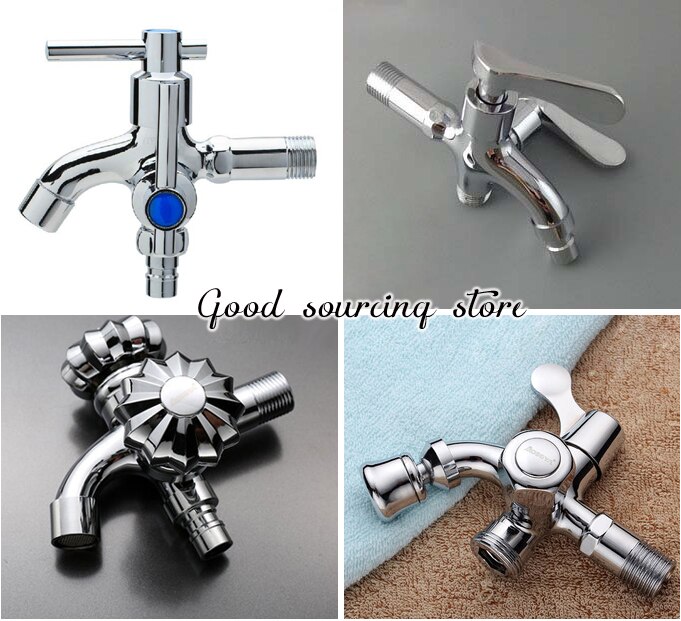 two water outlet dual handle washing machine faucet