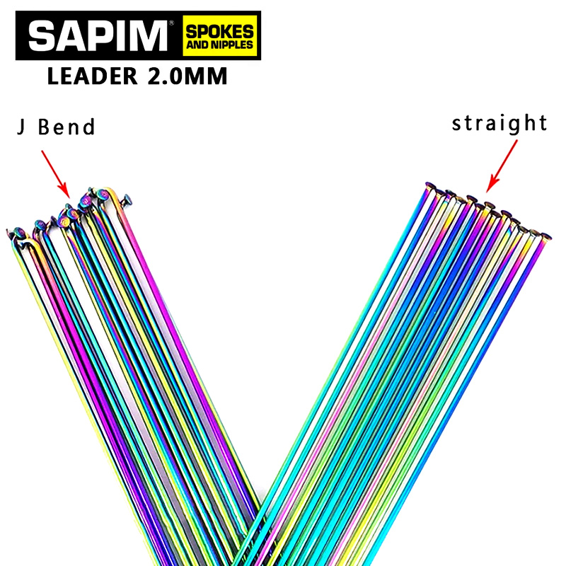 Sapim Leader-radios redondos con tapa de cobre para bicicleta, radios de Color j-bend/Rectos, 2,0