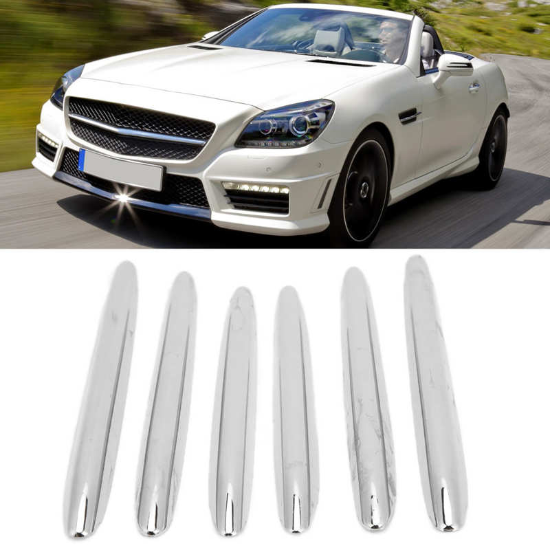 6Pcs Chrome Car Engine Hood Vent Grille Cover Trim Parts Replacement for Mercedes Benz R172 SLK
