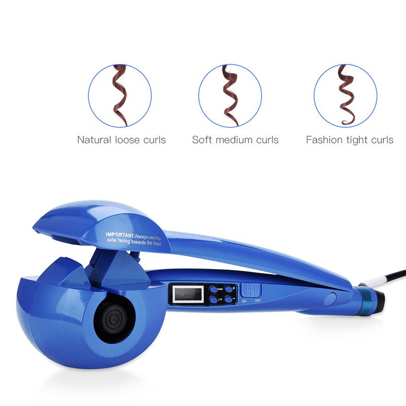 CkeyiN-Rizador de cerámica automático , plancha de pelo para permanente, ondulador grande, Control Digital de temperatura