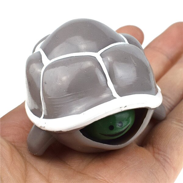 Nyhed halloween sjove gadgets legetøj udluftning antistress mærkelig skrumpende skildpadde til at klemme udluftningsskildpadde overfyldt stress: Grå